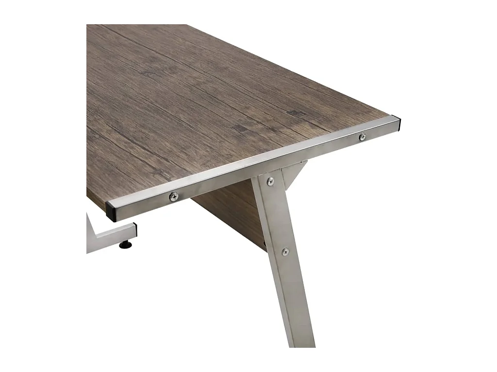 Bureau d'angle marron bois d'ingénierie