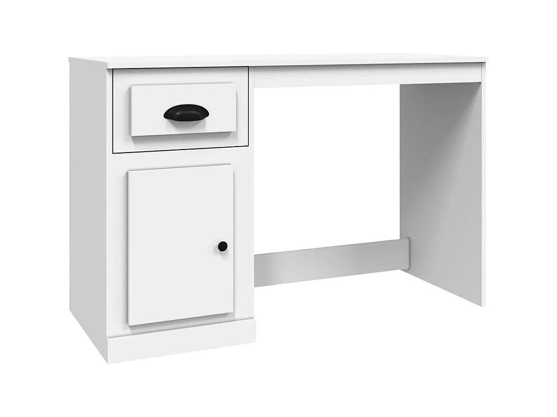 Bureau avec tiroir blanc 115x50x75 bois d'ingénierie