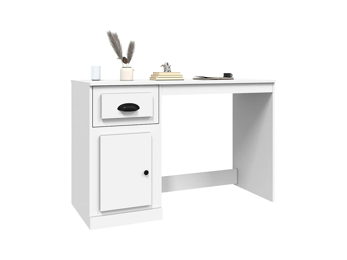 Bureau avec tiroir blanc 115x50x75 bois d'ingénierie