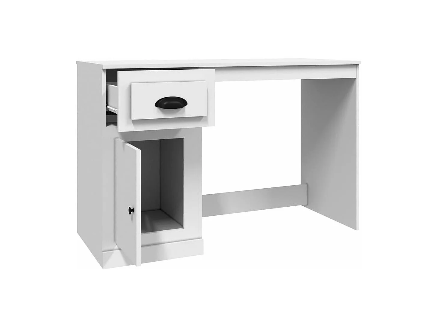 Bureau avec tiroir blanc 115x50x75 bois d'ingénierie