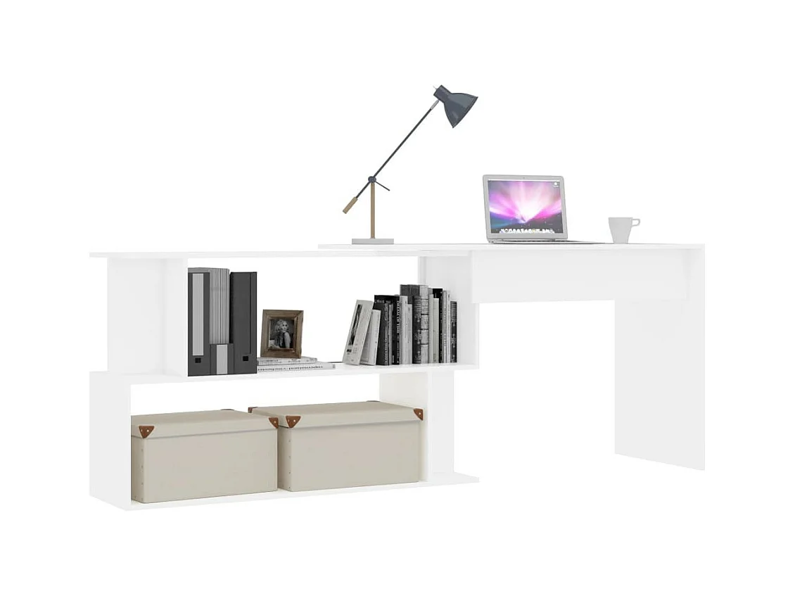 Bureau d'angle Blanc 200x50x76