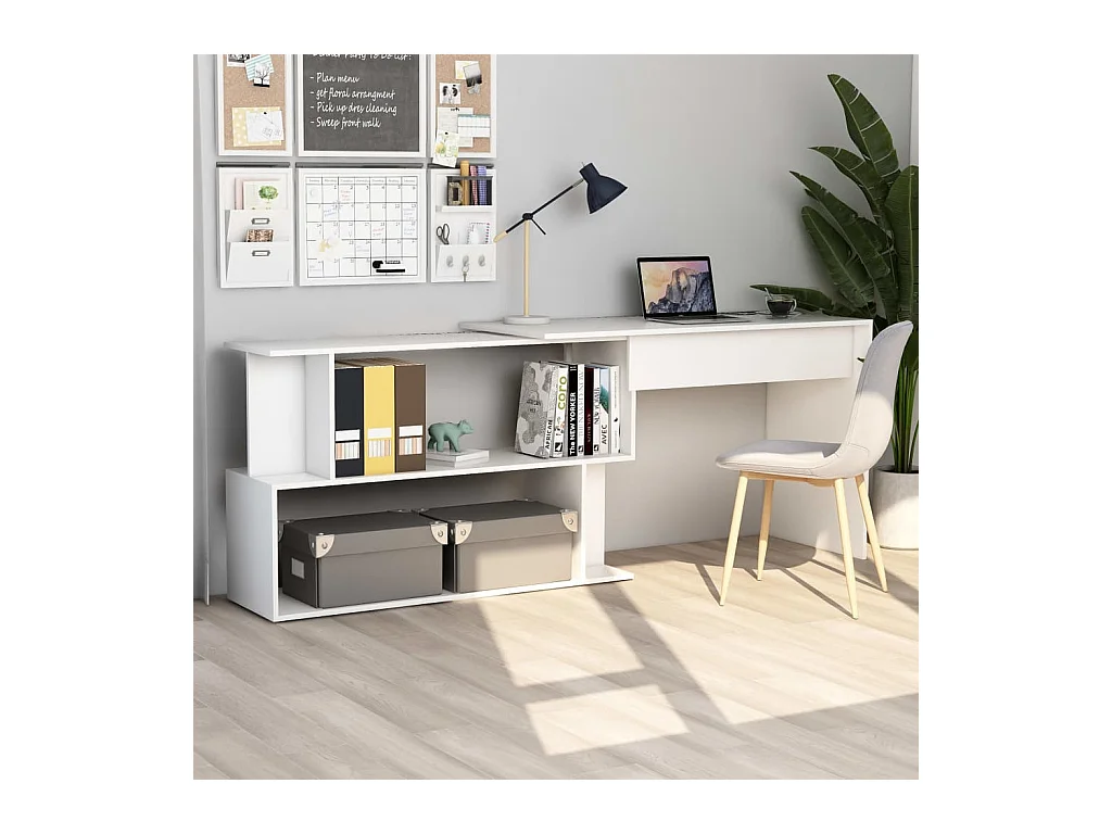 Bureau d'angle Blanc 200x50x76