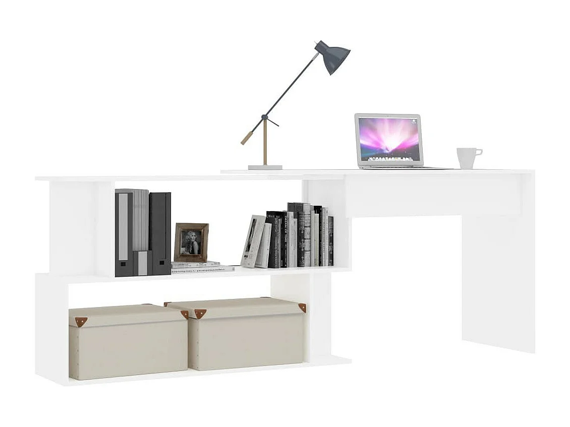 Bureau d'angle Blanc 200x50x76