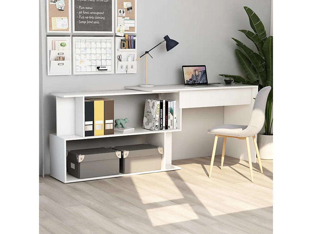 Bureau d'angle Blanc 200x50x76