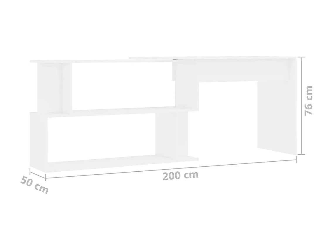 Bureau d'angle Blanc 200x50x76