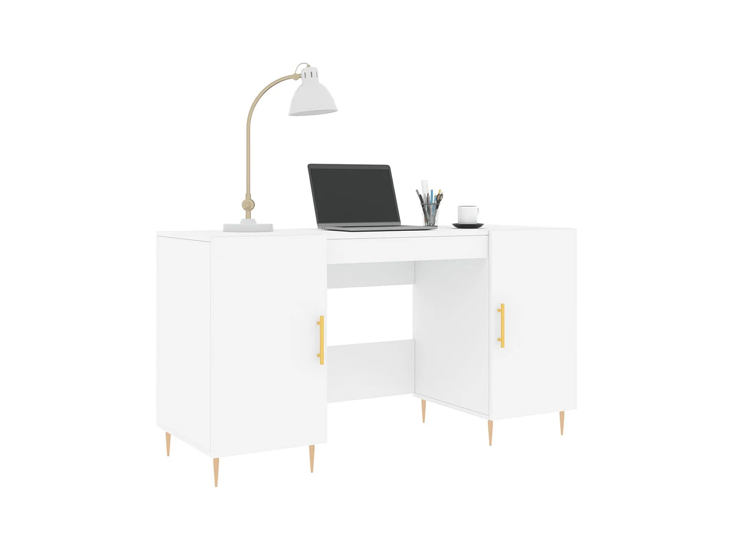 Bureau blanc 140x50x75 bois d'ingénierie