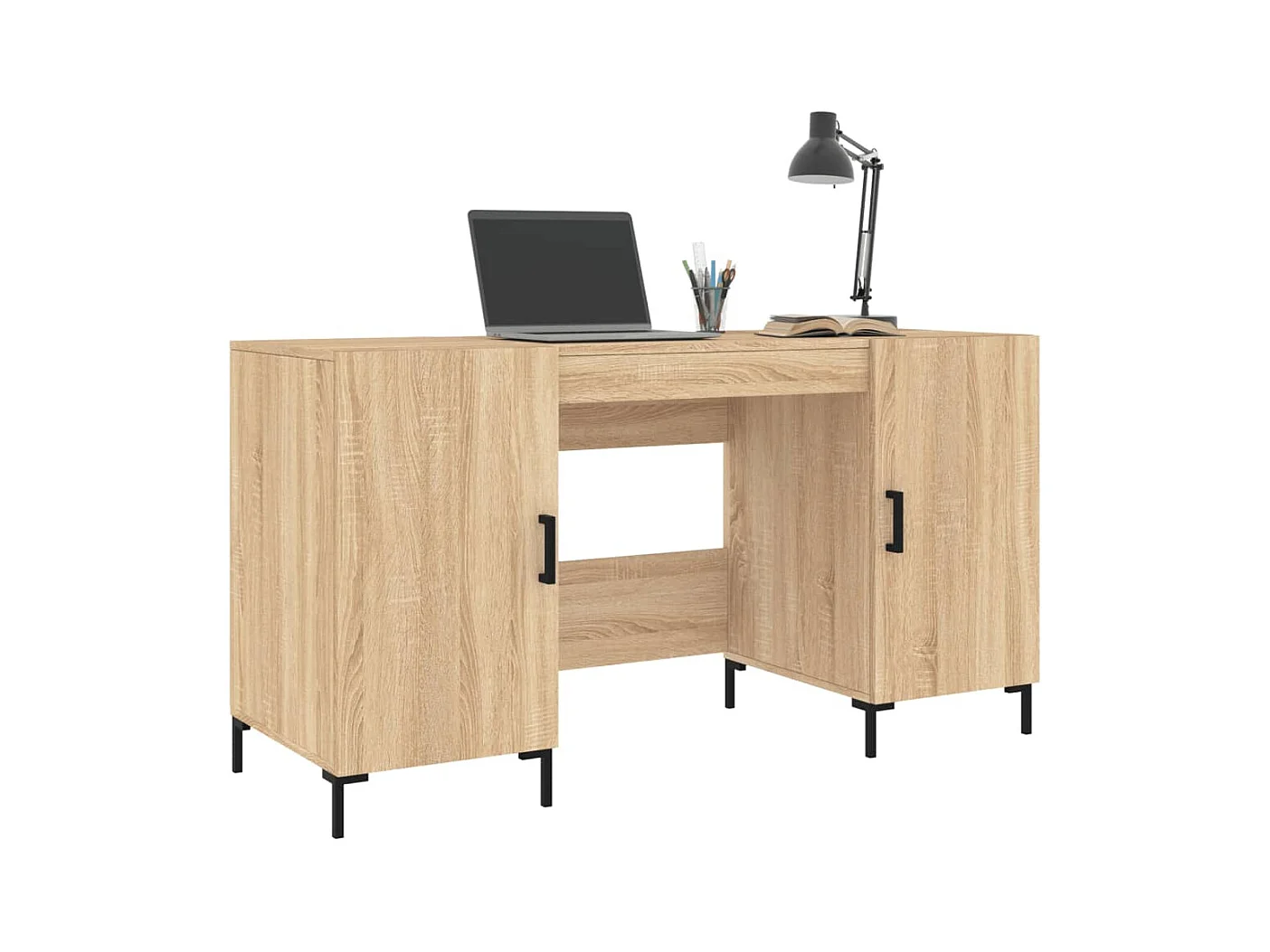 Bureau chêne sonoma 140x50x75 bois d'ingénierie