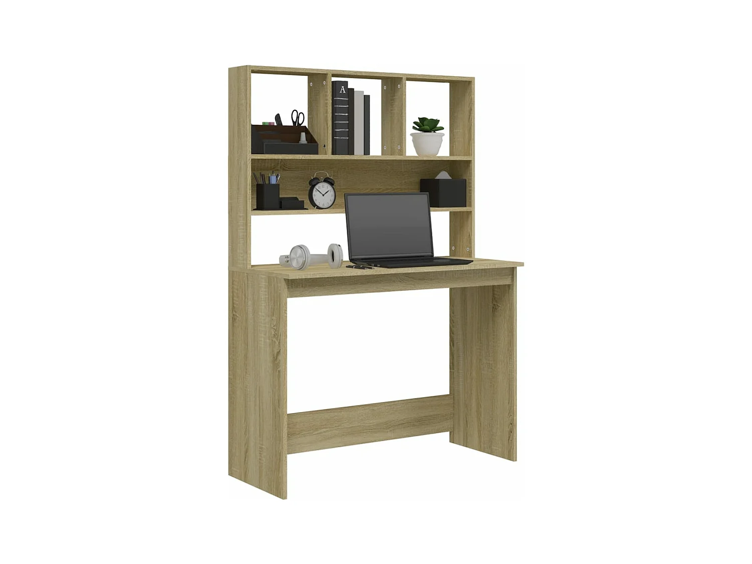 Bureau avec étagères Chêne sonoma 102x45x148