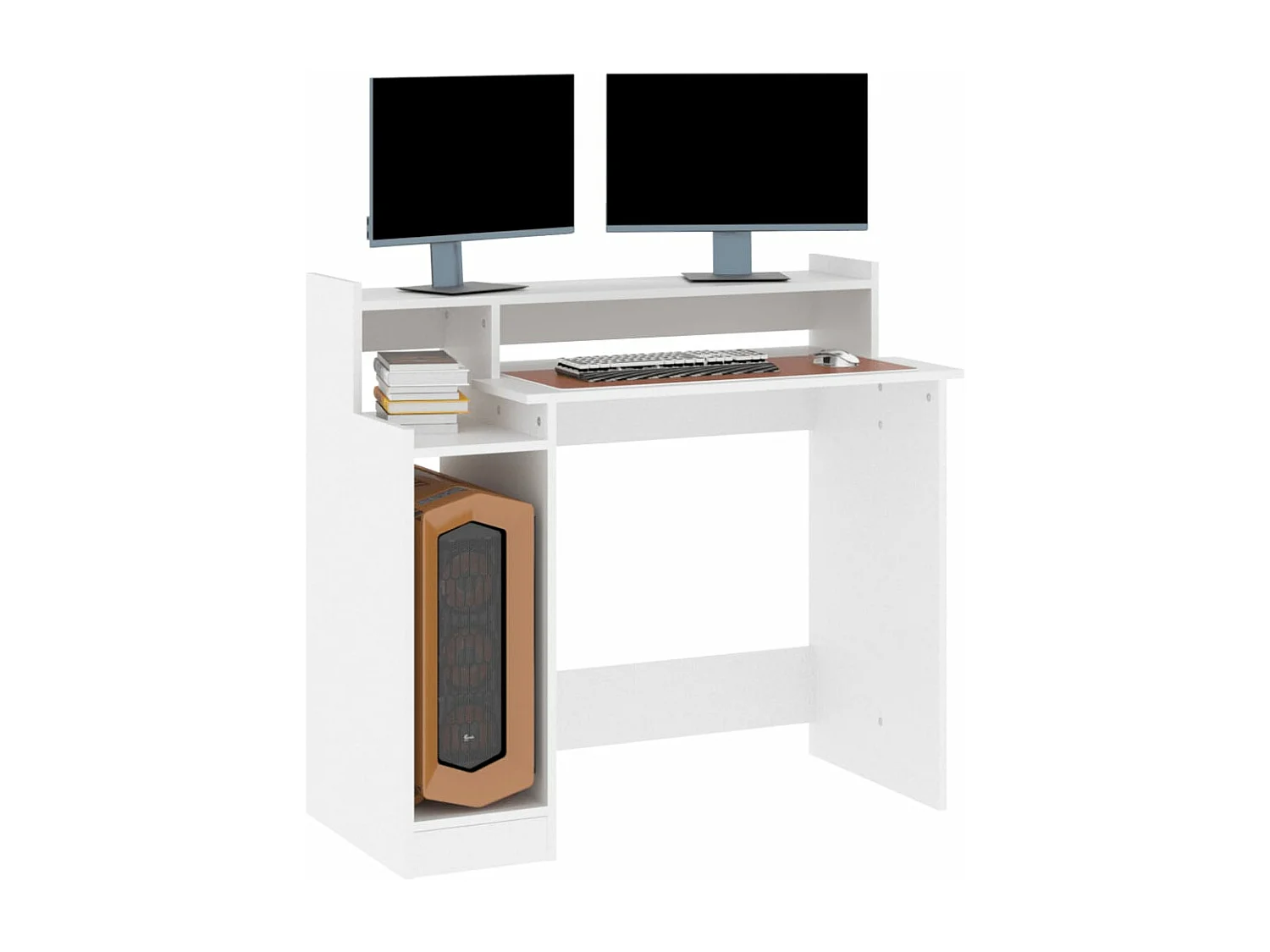 Bureau avec lumières LED Blanc 97x90x45 Bois d'ingénierie