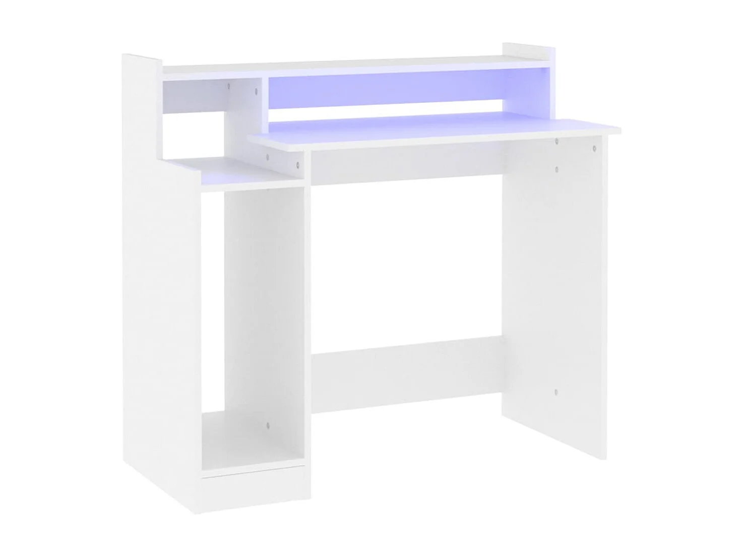Bureau avec lumières LED Blanc 97x90x45 Bois d'ingénierie