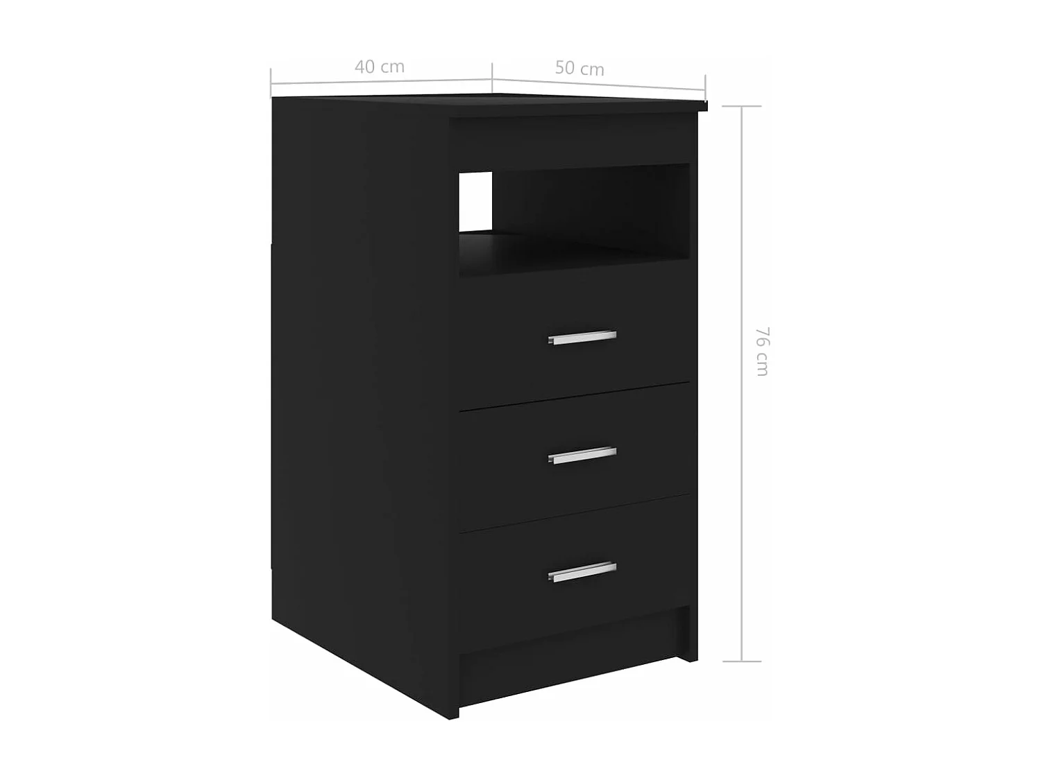 Bureau Noir 140x50x76