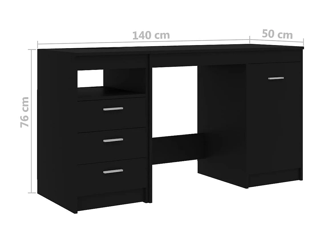 Bureau Noir 140x50x76