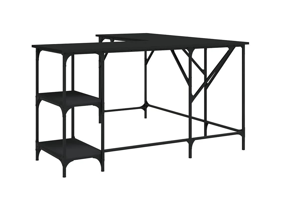 Bureau noir 139x139x75 bois d'ingénierie