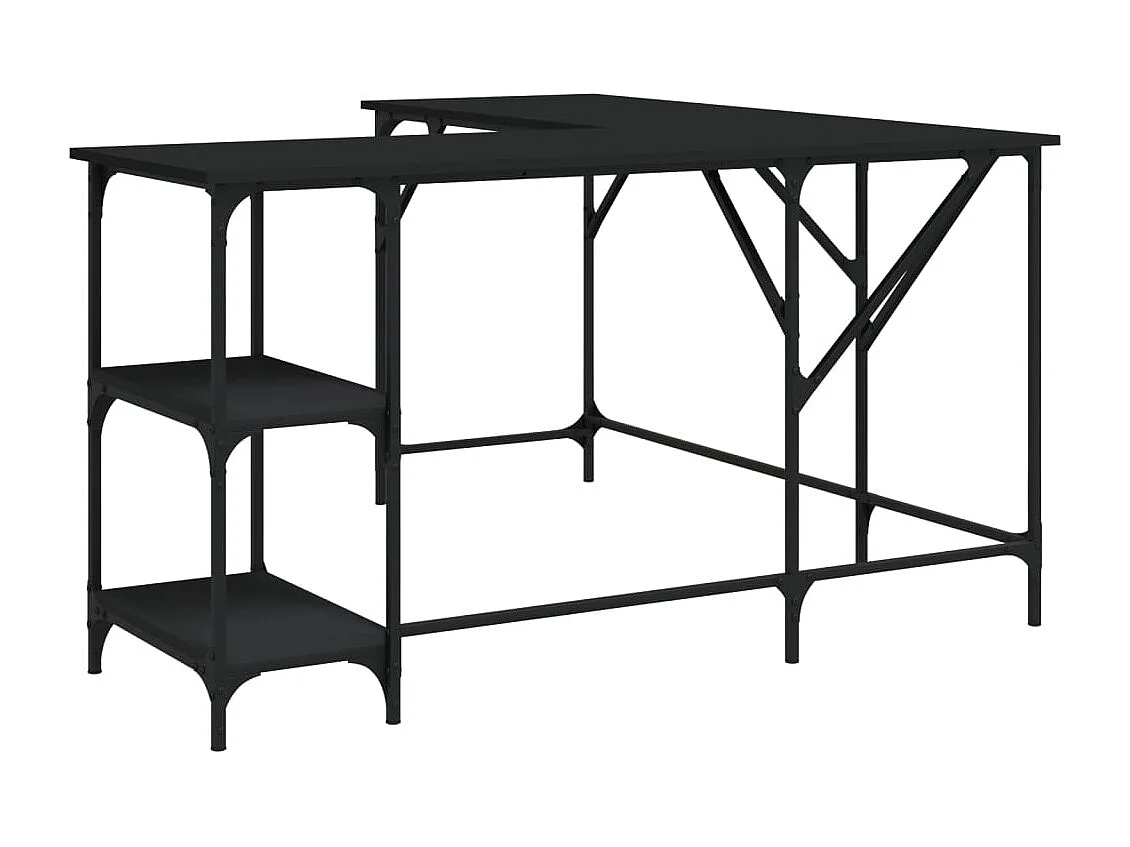 Bureau noir 139x139x75 bois d'ingénierie