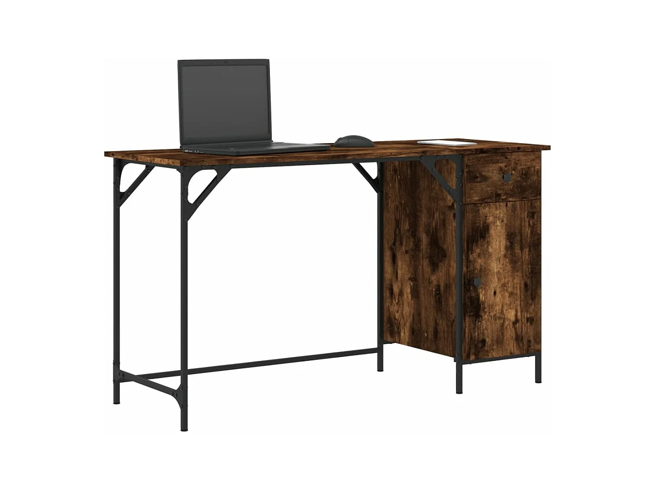 Bureau d'ordinateur chêne fumé 131x48x75 bois d’ingénierie