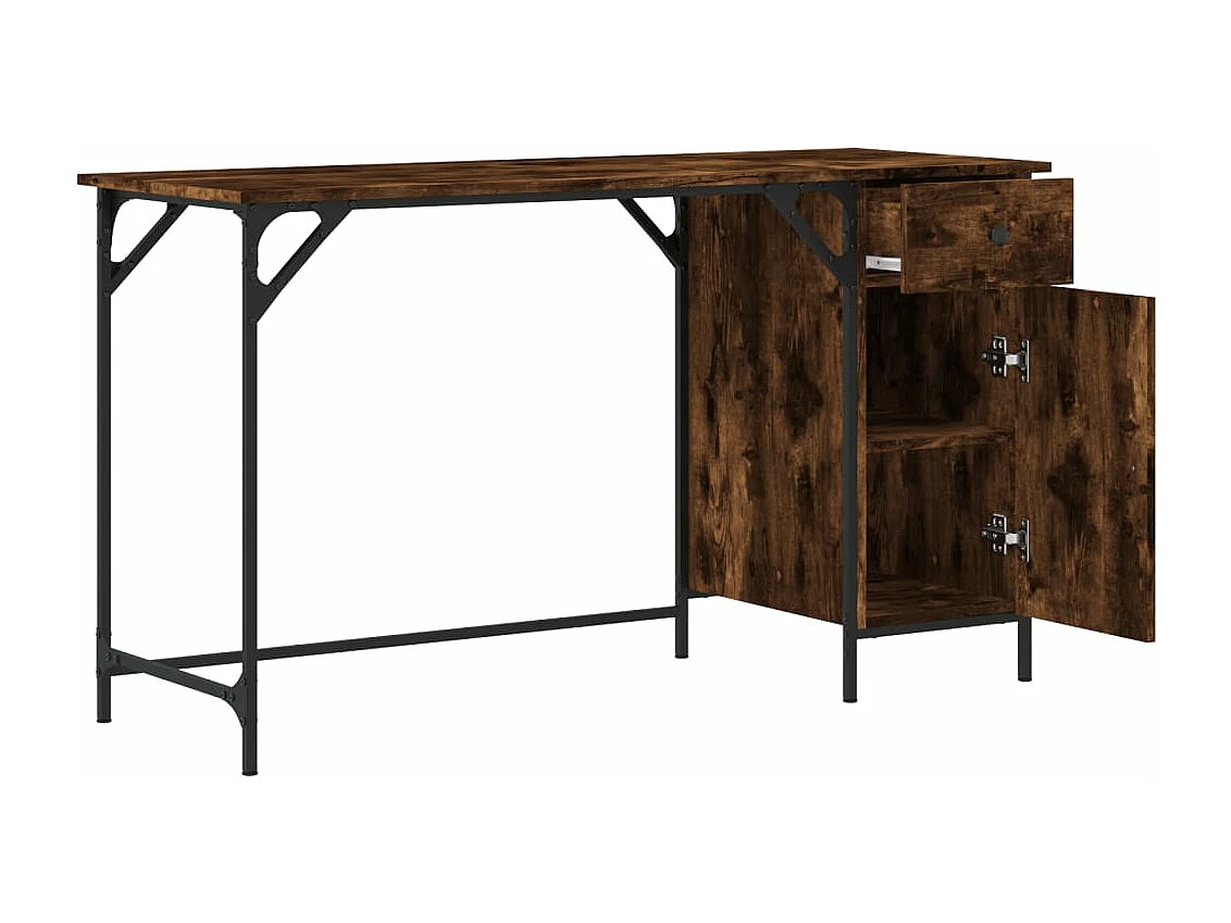 Bureau d'ordinateur chêne fumé 131x48x75 bois d’ingénierie