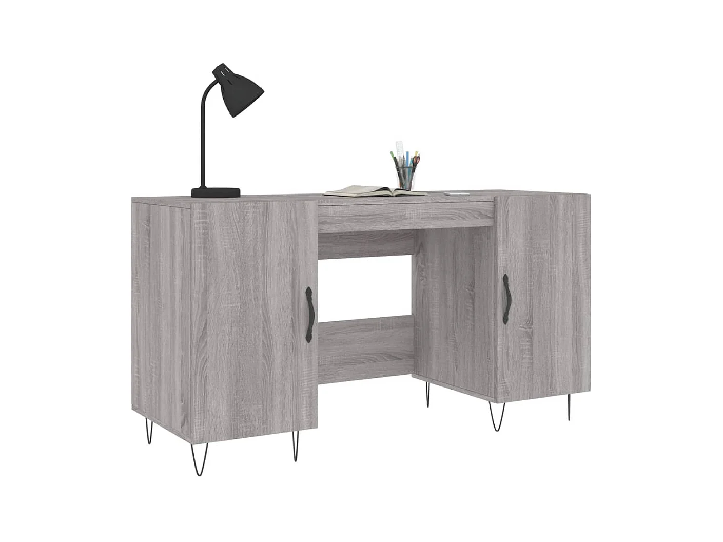Bureau sonoma gris 140x50x75 bois d'ingénierie