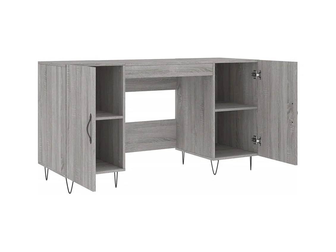 Bureau sonoma gris 140x50x75 bois d'ingénierie