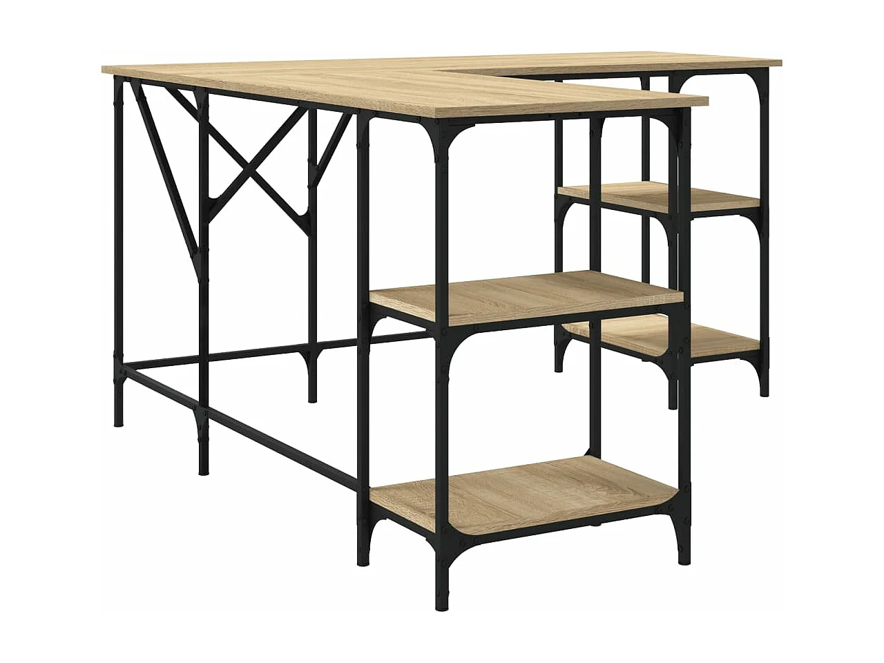 Bureau chêne sonoma 139x139x75 bois d'ingénierie