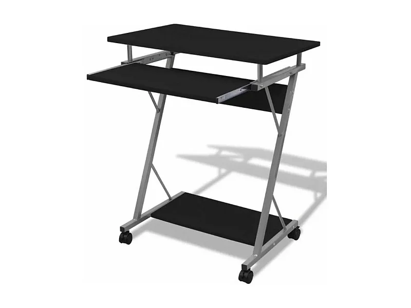 Bureau informatique bois noir métal Sirya