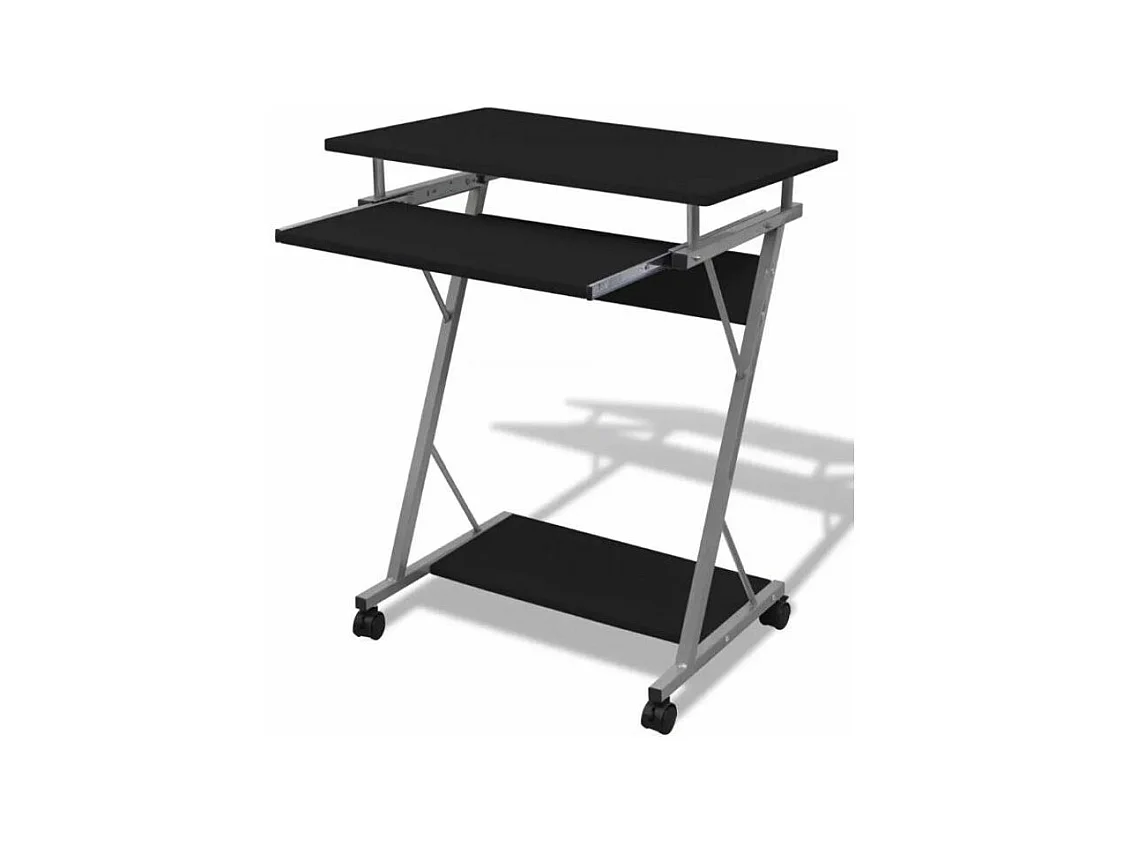 Bureau informatique bois noir métal Sirya