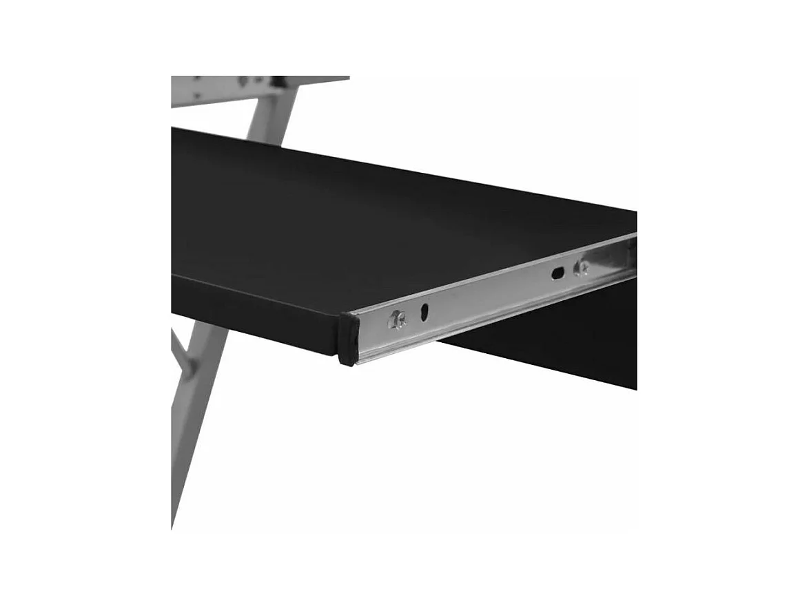 Bureau informatique bois noir métal Sirya