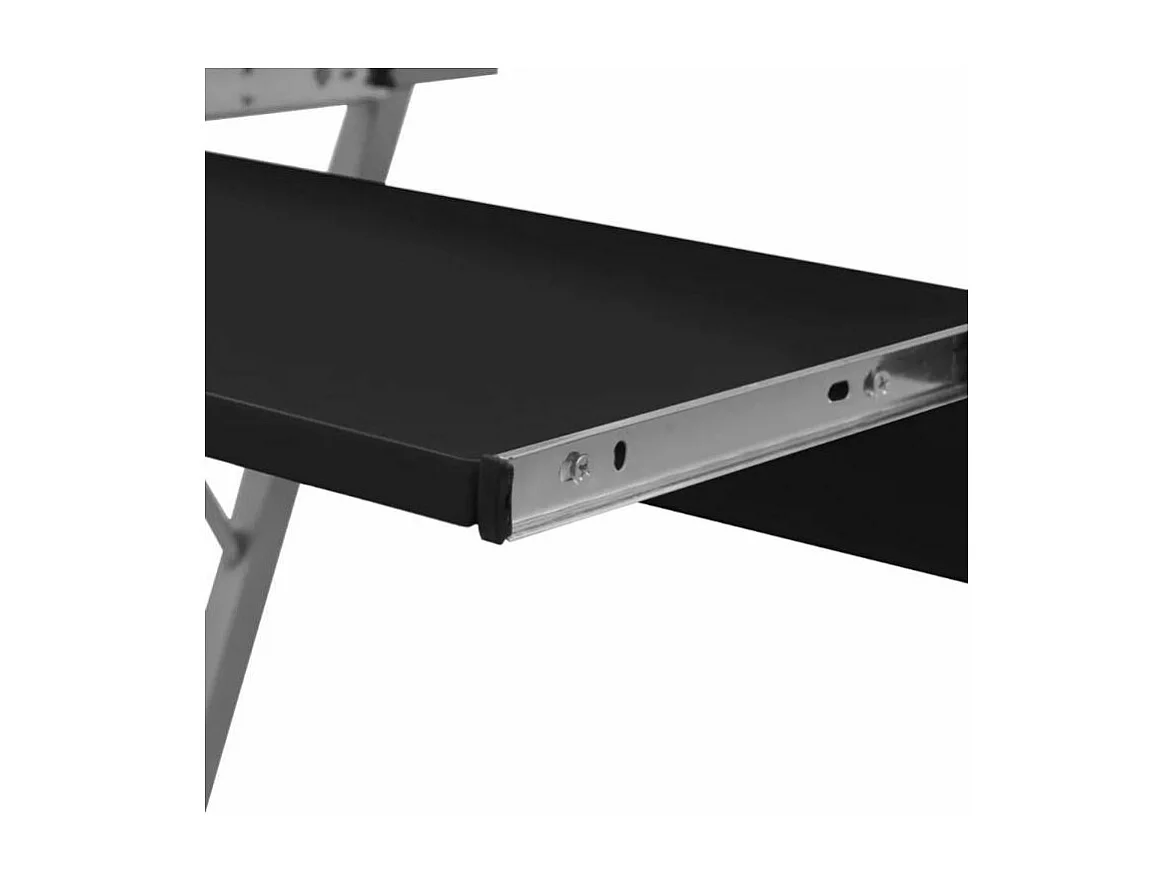 Bureau informatique bois noir métal Sirya