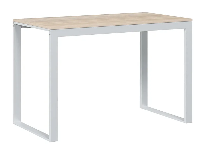 Bureau d'ordinateur Blanc et chêne 110x60x73 2