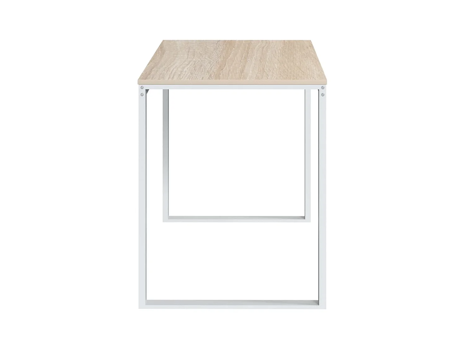 Bureau d'ordinateur Blanc et chêne 110x60x73 2