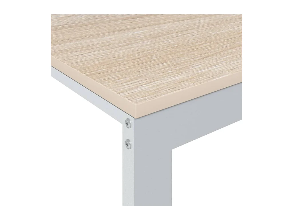 Bureau d'ordinateur Blanc et chêne 110x60x73 2