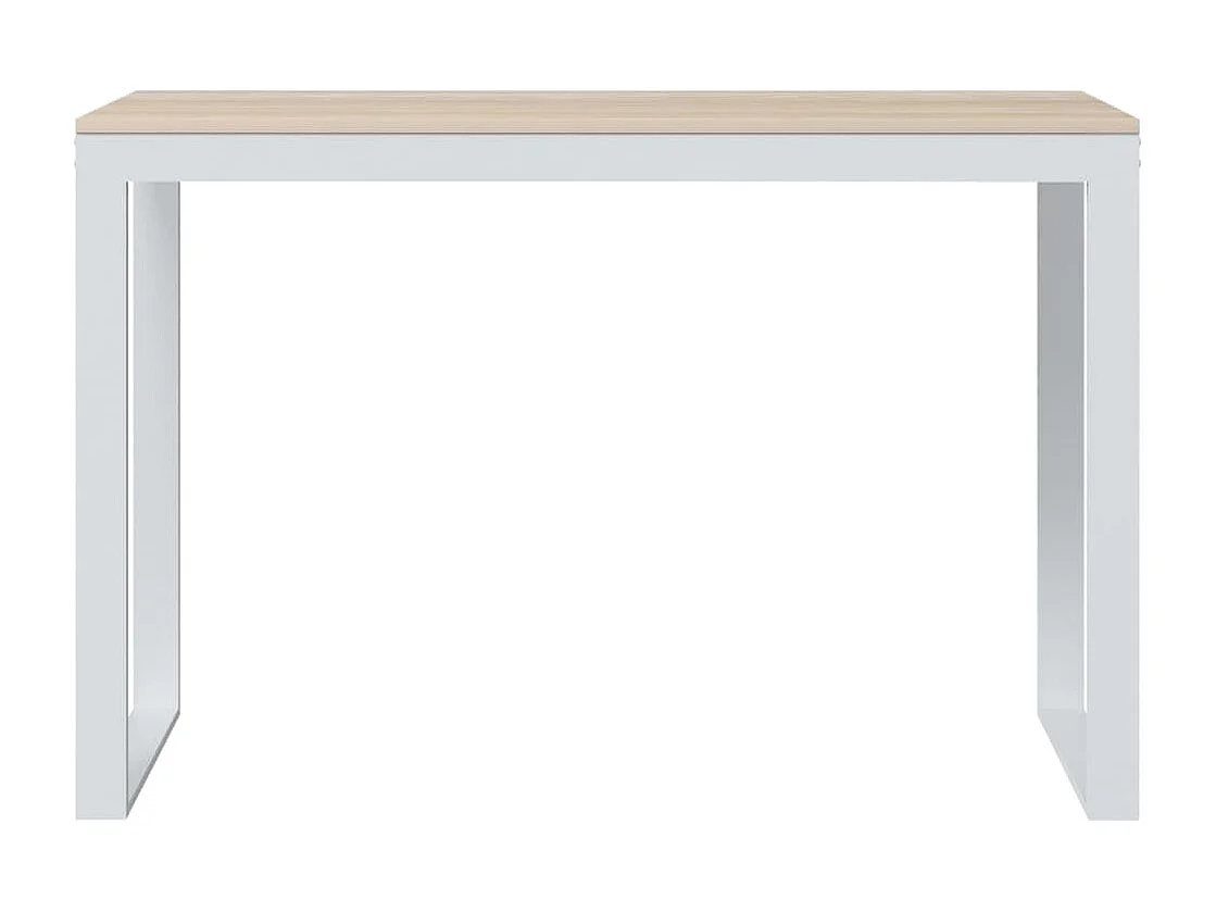 Bureau d'ordinateur Blanc et chêne 110x60x73 2