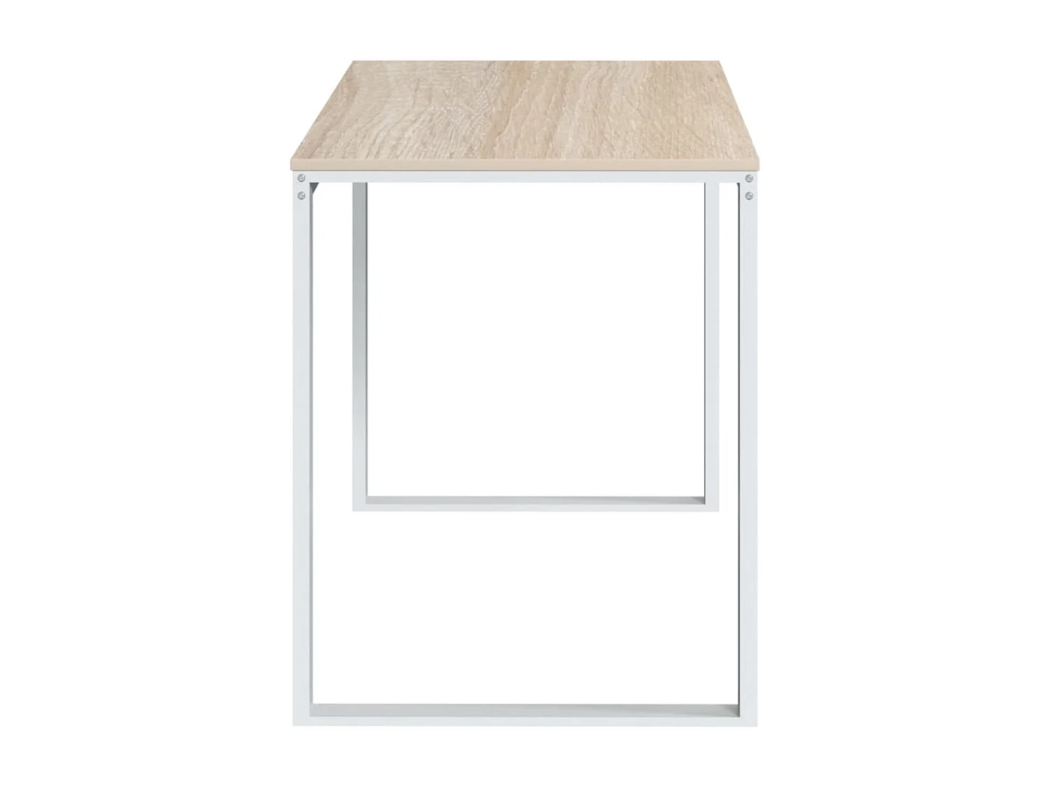 Bureau d'ordinateur Blanc et chêne 110x60x73 2