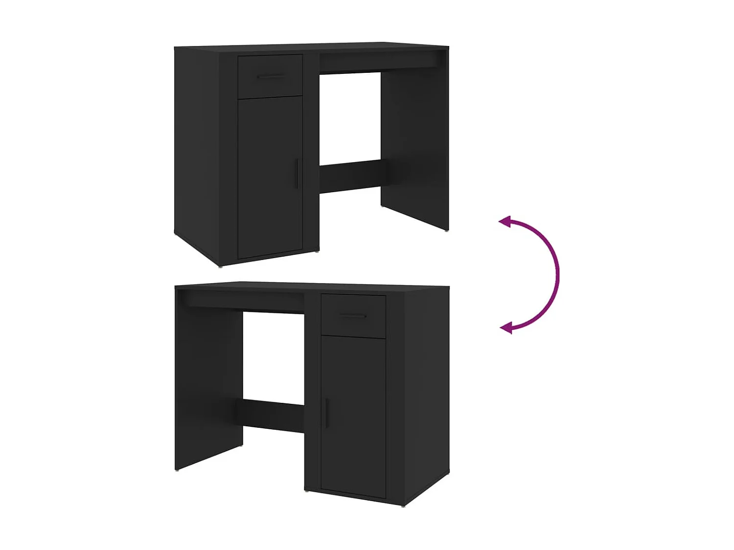 Bureau Noir 100x49x75 Bois d'ingénierie