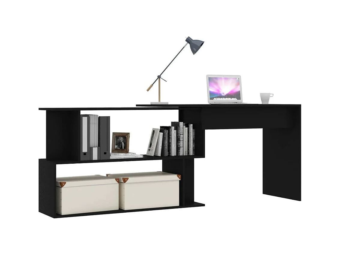 Bureau d'angle Noir 200x50x76