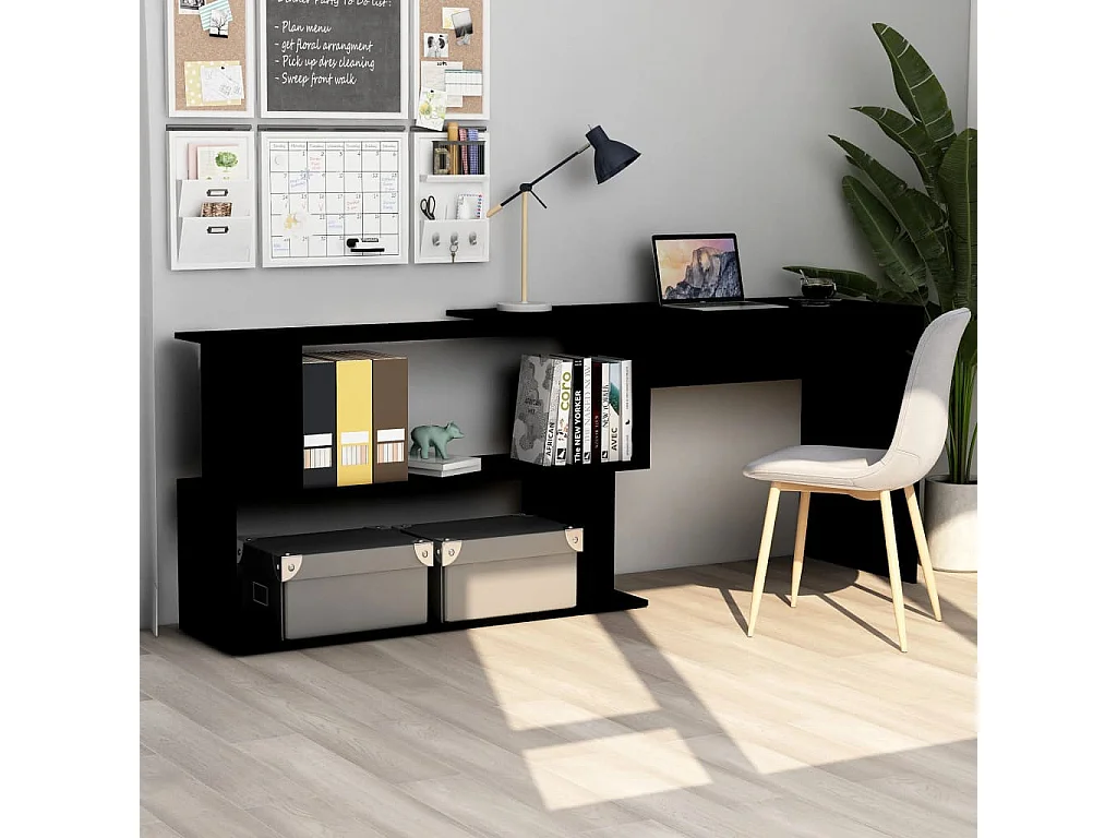 Bureau d'angle Noir 200x50x76