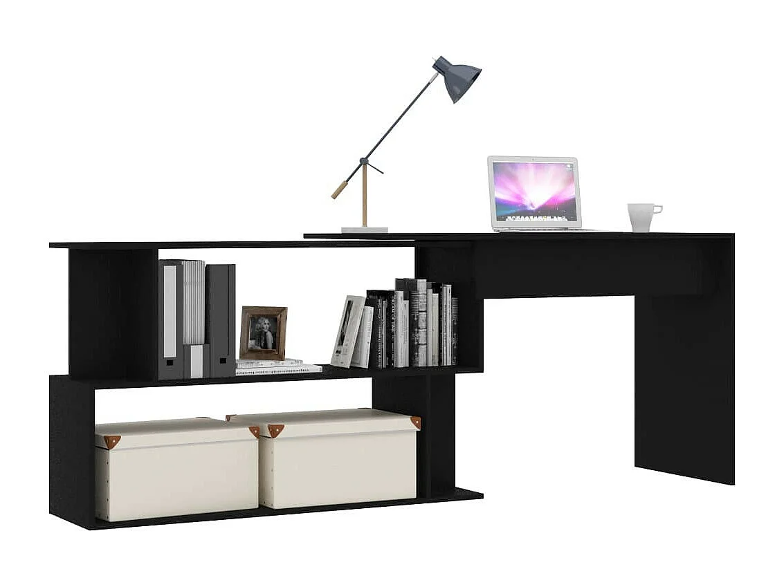 Bureau d'angle Noir 200x50x76