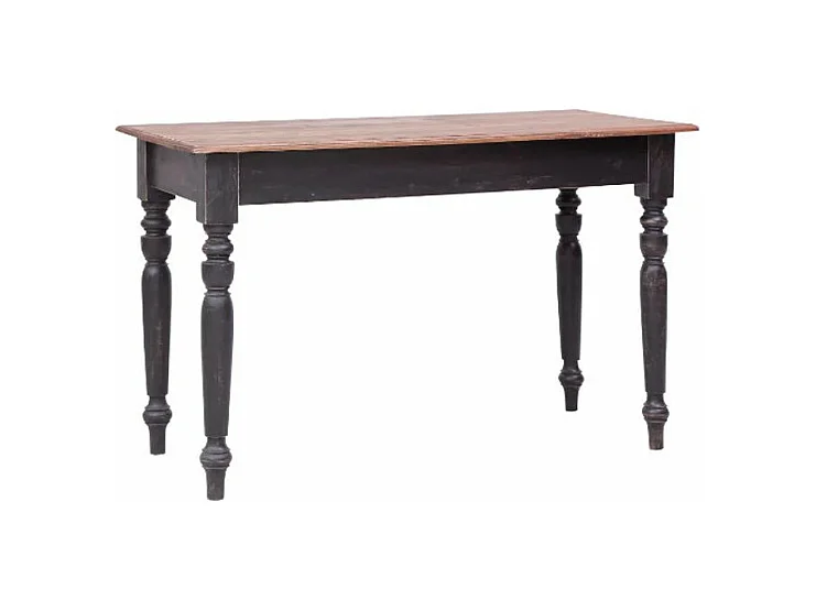 Bureau 3 tiroirs acajou massif clair et noir Jeannel