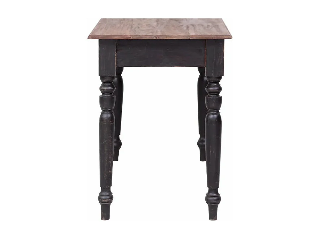 Bureau 3 tiroirs acajou massif clair et noir Jeannel