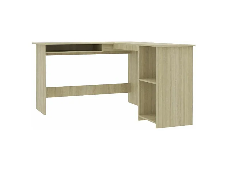 Bureau d'angle 1 tiroir 2 étagères chêne sonoma Jayden