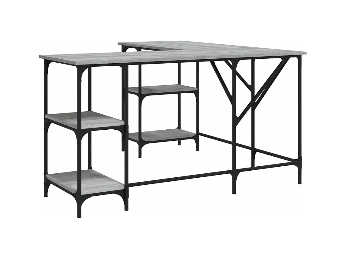 Bureau sonoma gris 139x139x75 bois d'ingénierie