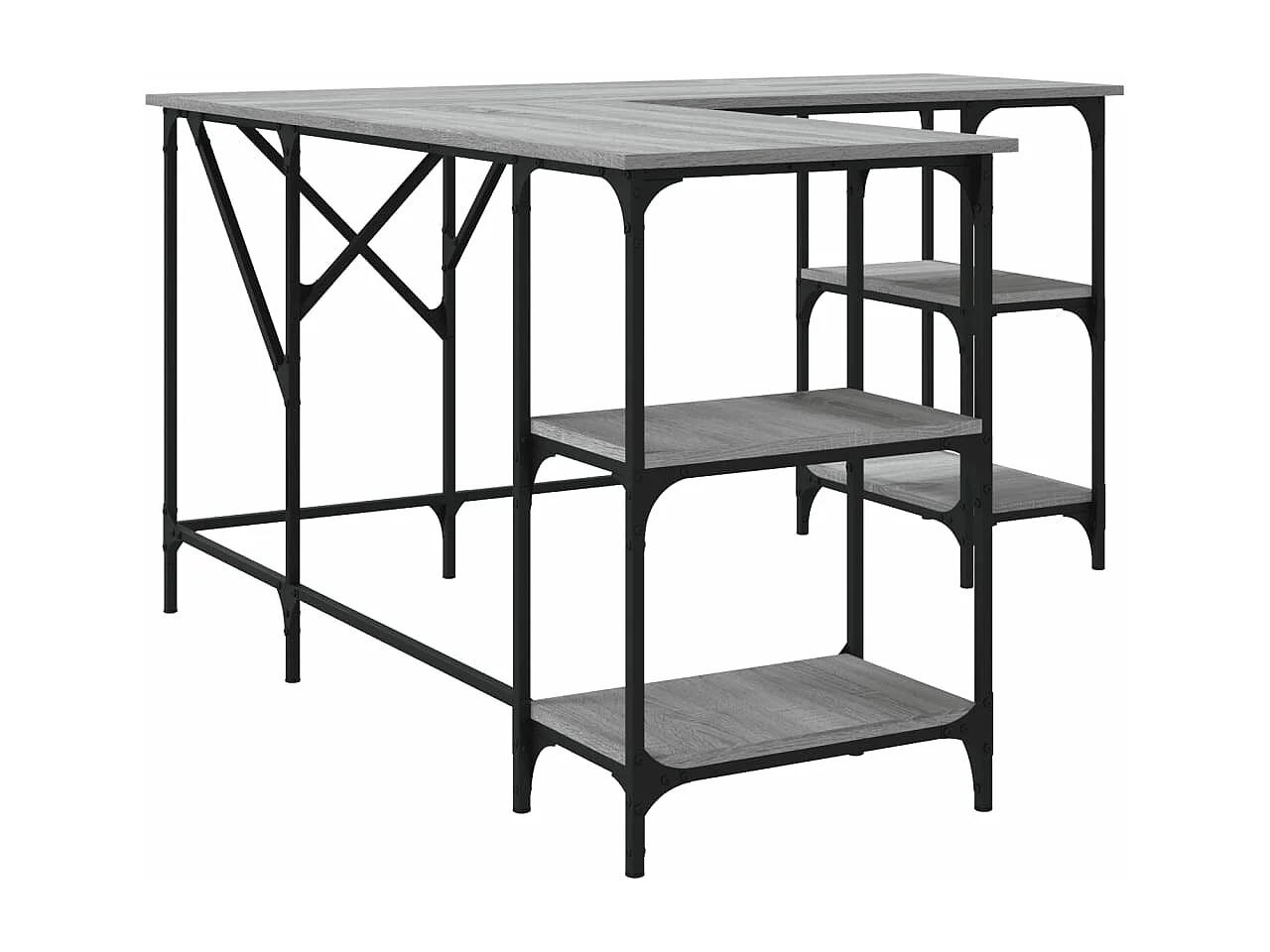 Bureau sonoma gris 139x139x75 bois d'ingénierie