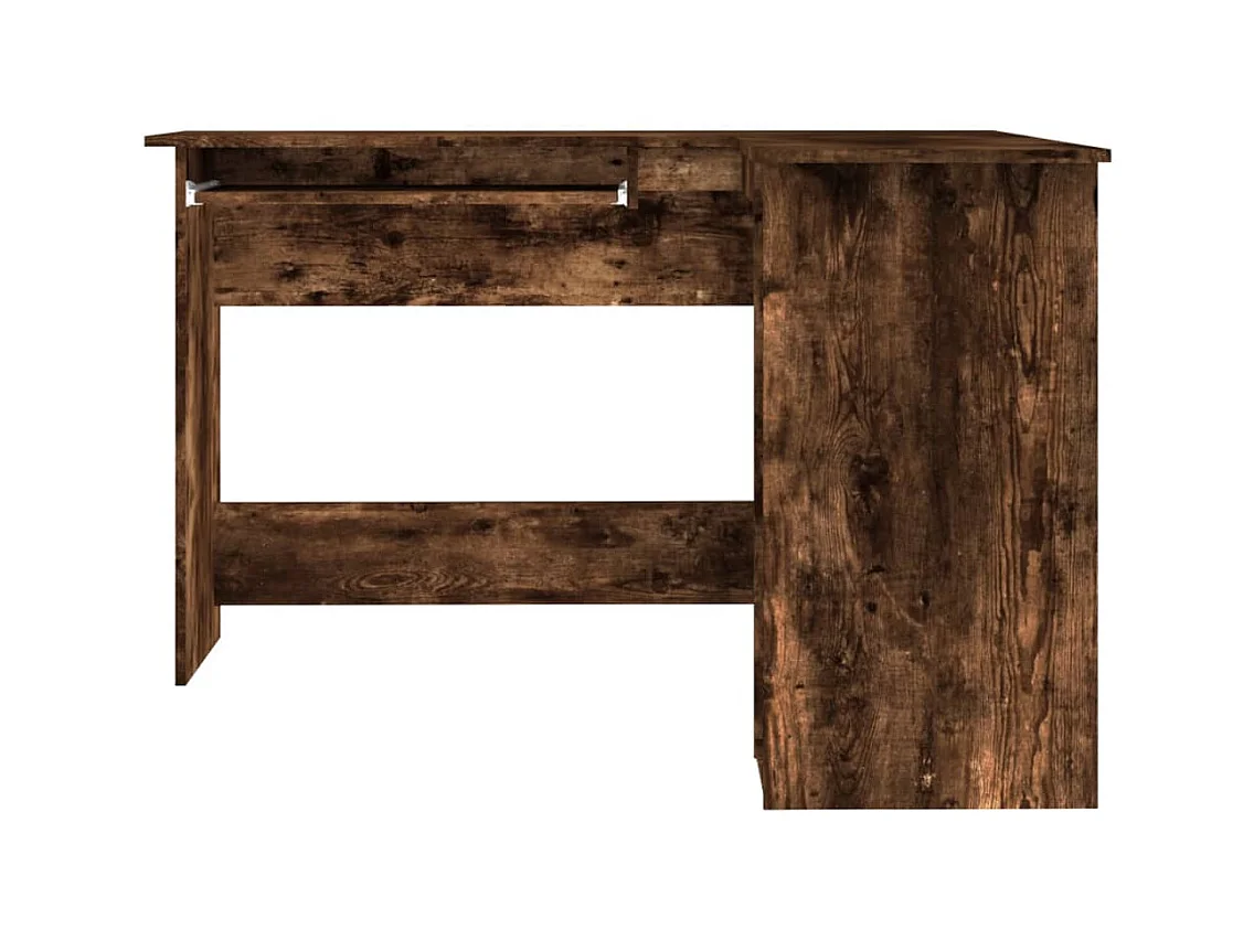 Bureau d'angle chêne fumé 120x140x75 bois d'ingénierie