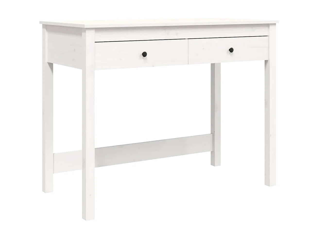 Bureau avec tiroirs Blanc 100x50x78 Bois massif de pin
