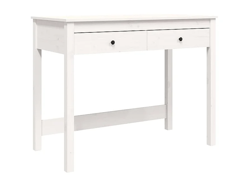 Bureau avec tiroirs Blanc 100x50x78 Bois massif de pin