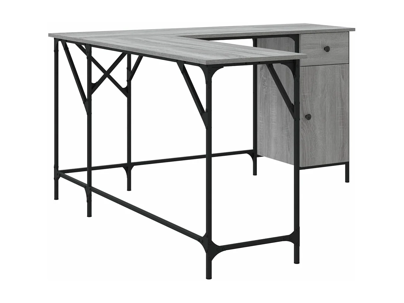 Bureau sonoma gris 141x141x75 bois d'ingénierie