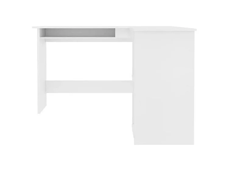 Bureau d'angle 1 tiroir 2 étagères bois blanc Jayden