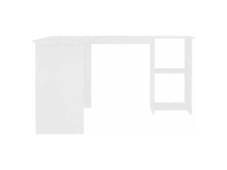 Bureau d'angle 1 tiroir 2 étagères bois blanc Jayden