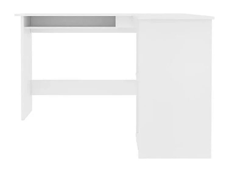 Bureau d'angle 1 tiroir 2 étagères bois blanc Jayden