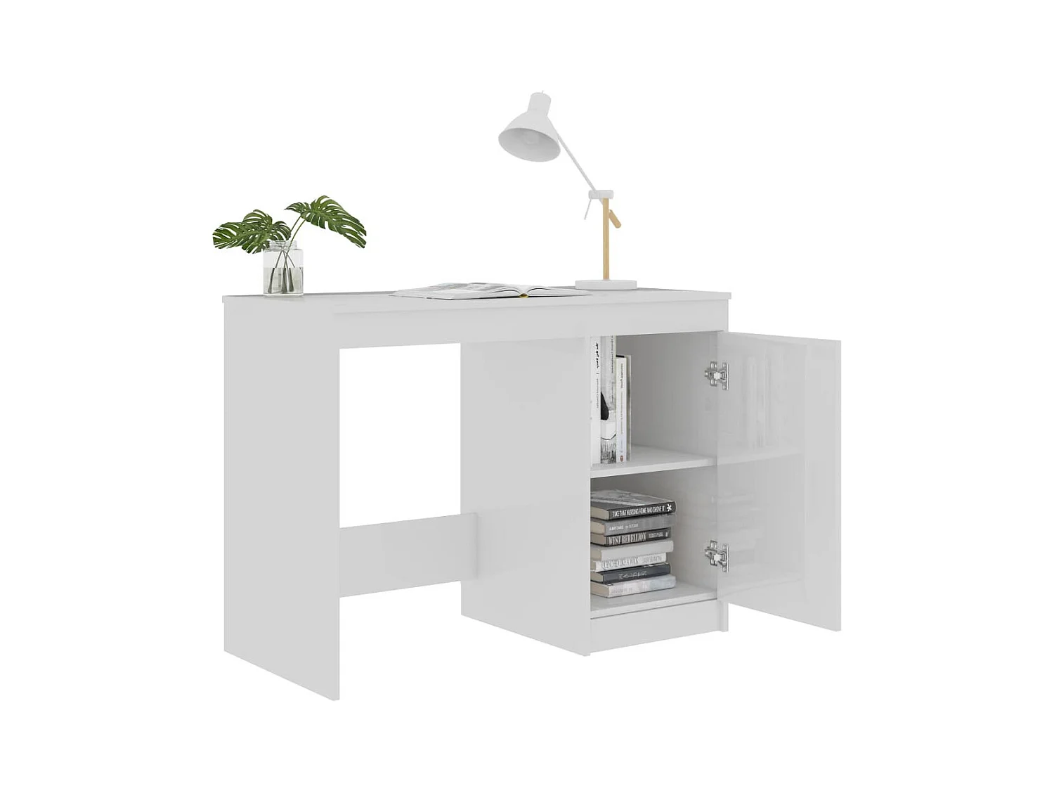 Bureau blanc brillant 100x50x76 Klacika