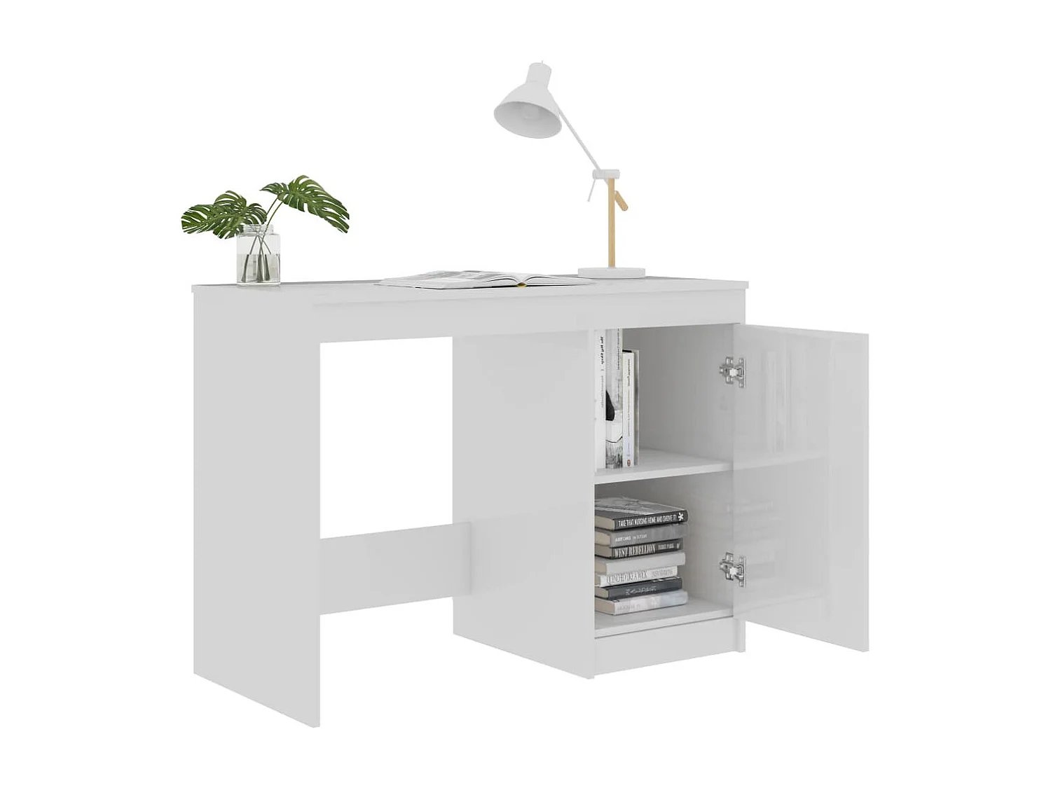 Bureau blanc brillant 100x50x76 Klacika
